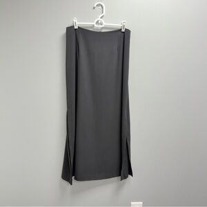 Vintage MICHELE Black Crepe Business Casual Maxi Skirt Made In USA 12 Workwear